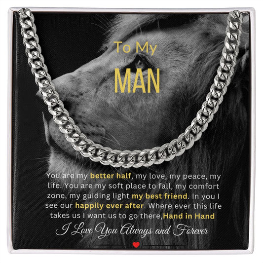 To My Man  Chain Link   Perfect for Birthday's ,Holidays, or just to say I LOVE YOU