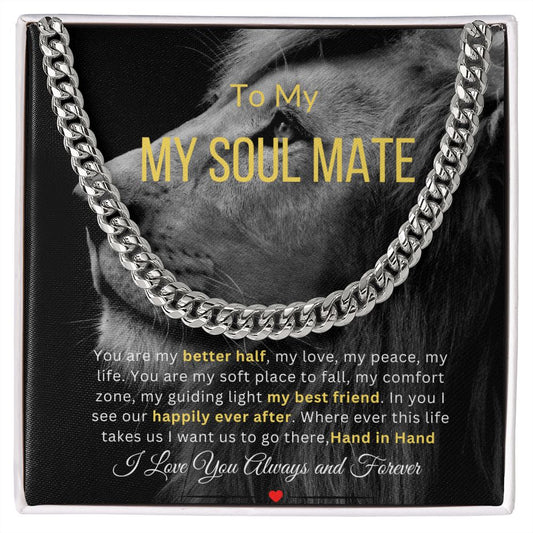 To My Soul Mate Cuban Necklace