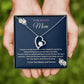 To My Beautiful Mom Forever Love Necklace.  Mother's Day, Birthday, Thank You  Gift